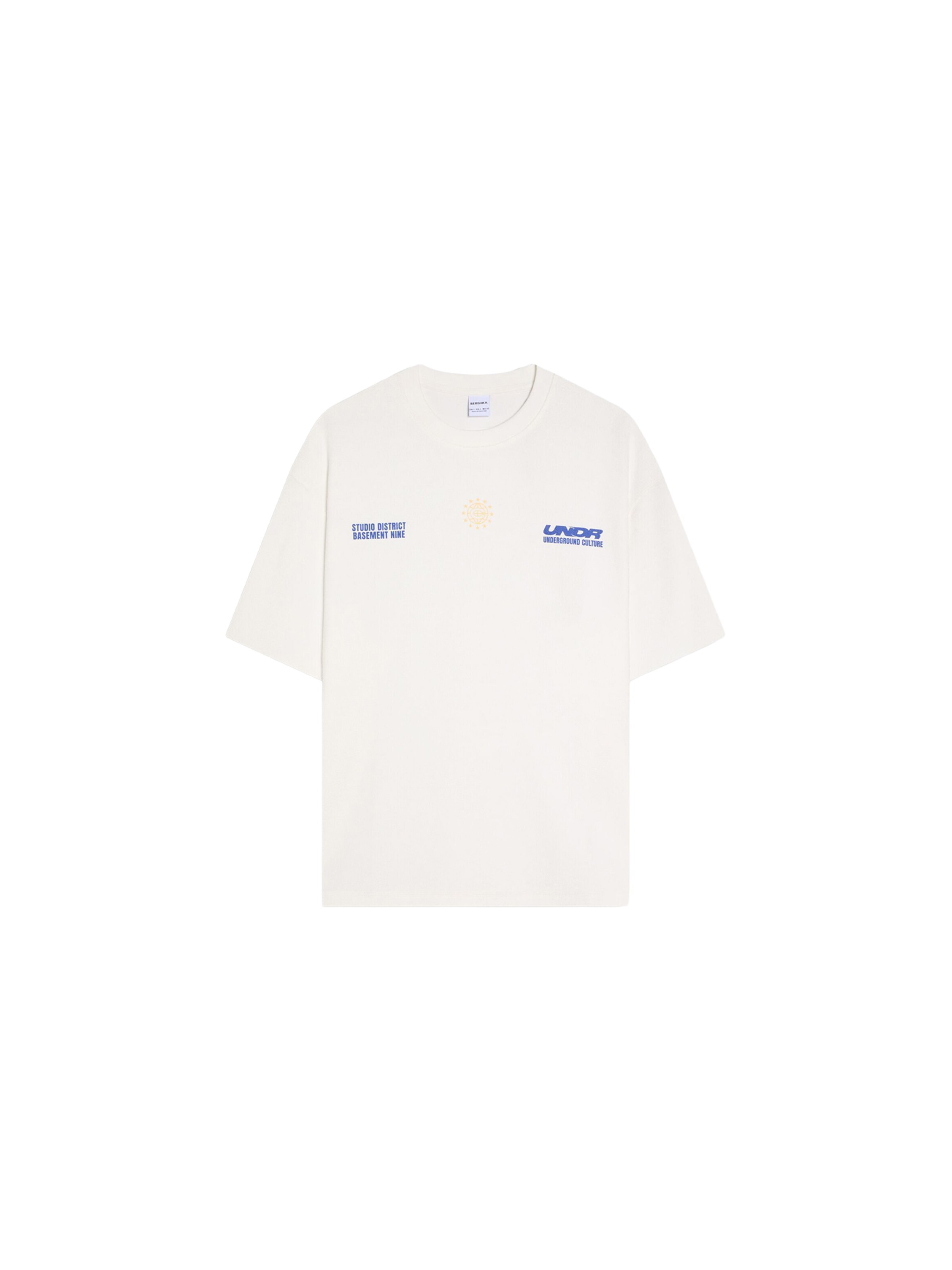 Bershka T-Shirt in blau / offwhite, Produktansicht