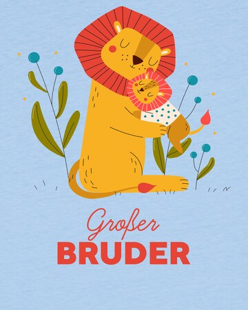 watabout.kids T-Shirt 'Löwen Großer Bruder' in Blau