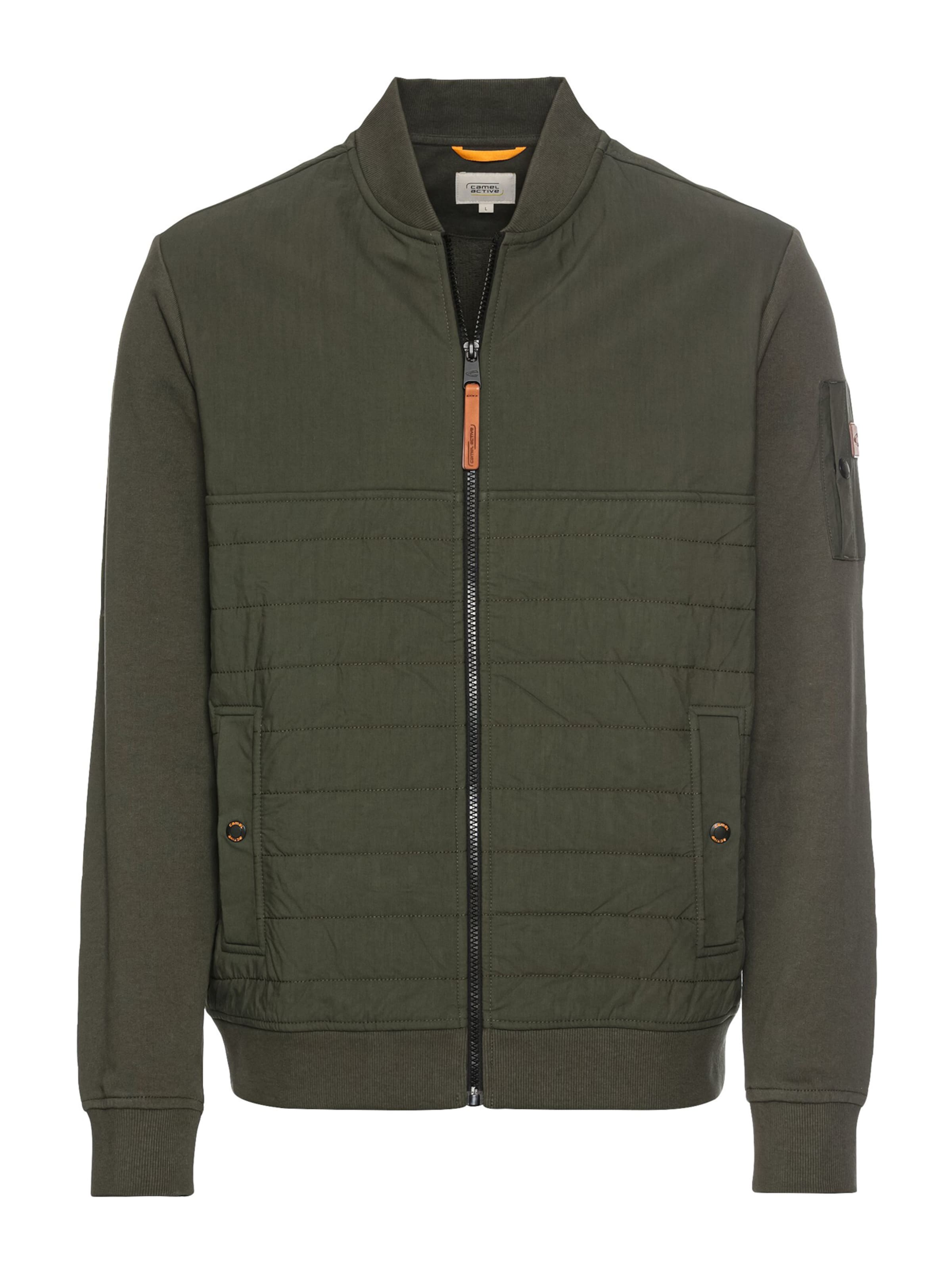 CAMEL ACTIVE Zip-Up Hoodie in Green: front