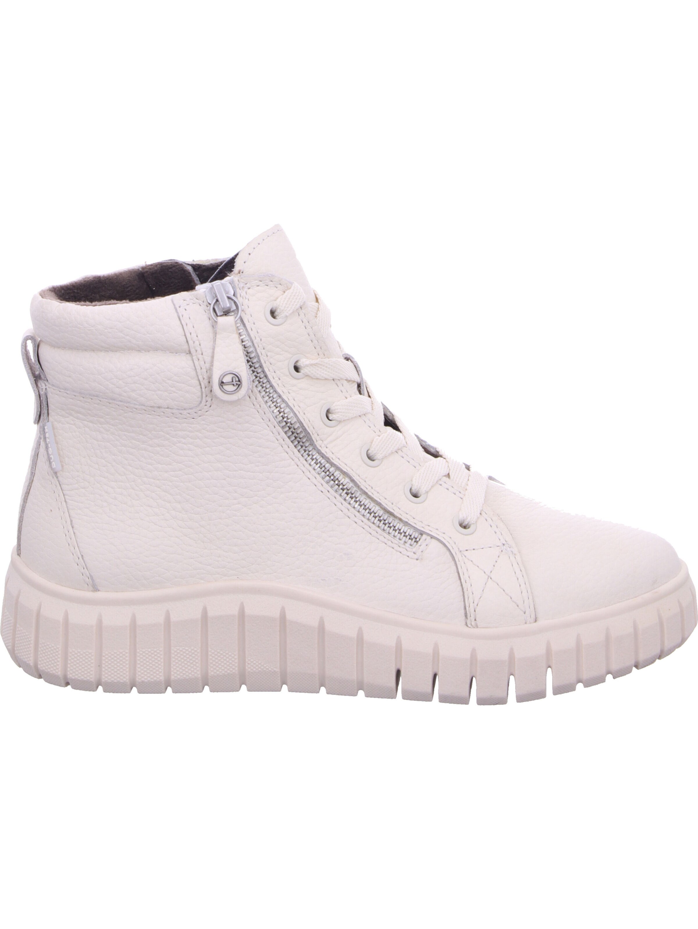 Tamaris Lace-Up Ankle Boots in White