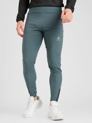 Skinny Pantaloni sportivi 'Zeroweight' di ODLO in grigio: frontale