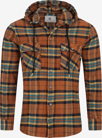 Rock Creek Regular Fit Hemd in Braun: Vorderseite