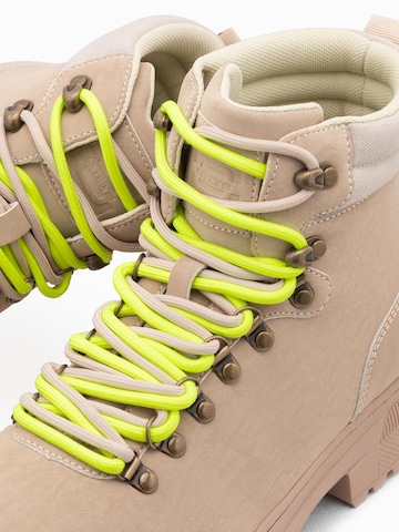 Ombre Lace-up boots in Beige