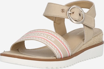 TOM TAILOR Strap Sandals in Beige: front