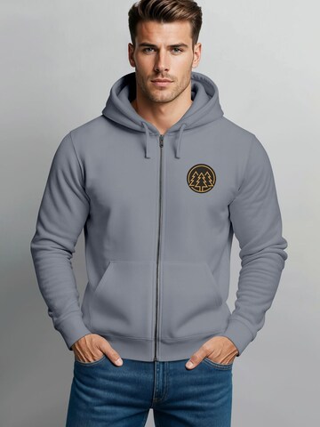 Neverless Sweatjacke 'Bäume Badge'‌‌‌‌‌‌‌‌‌ in Grau