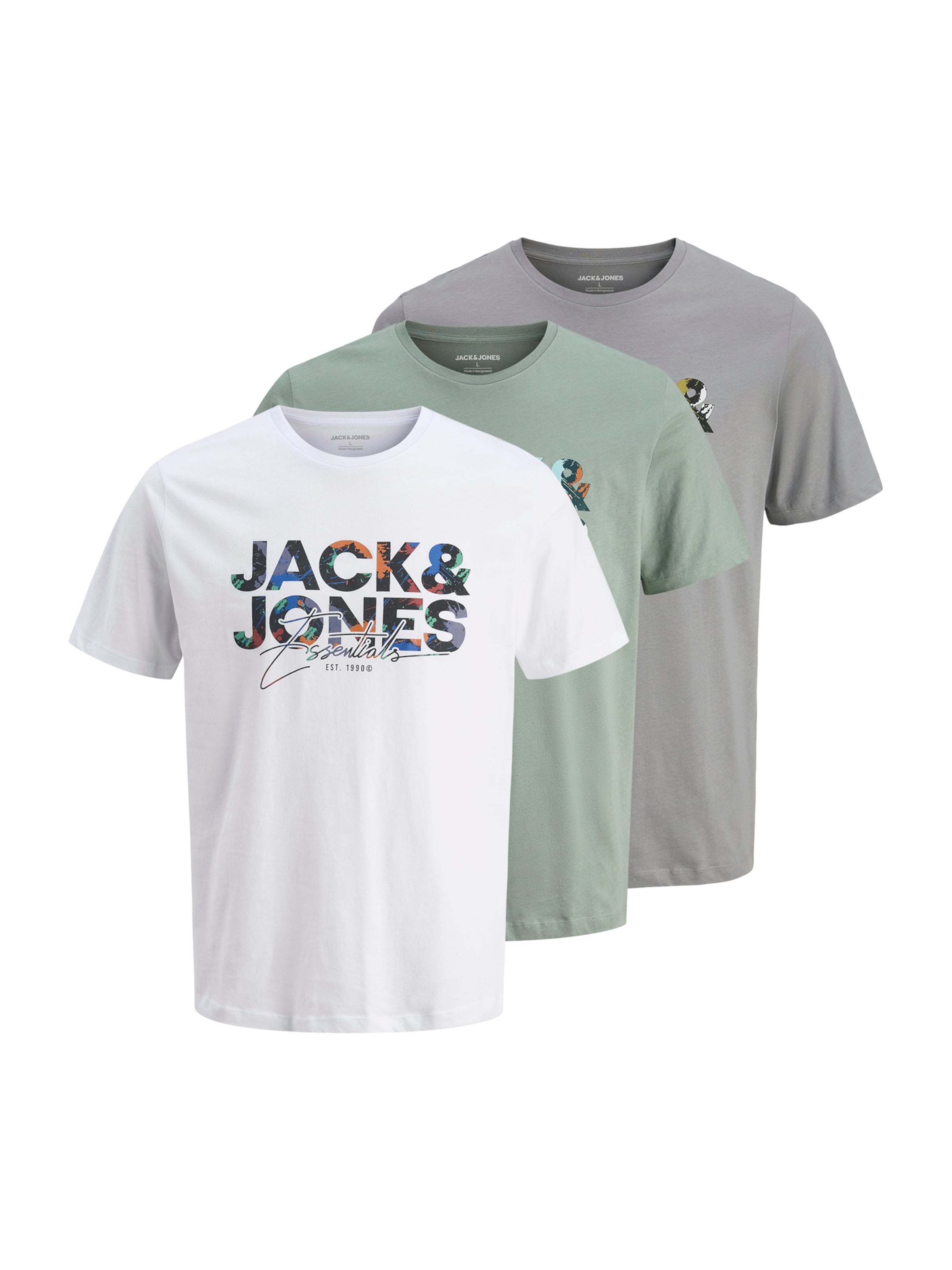 T-Shirt 'JJGEPLAS' JACK & JONES en gris : devant