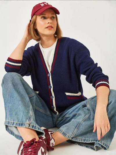 Bianco Lucci Knit Cardigan 'Strickjacken' in S-M in Navy, Item view