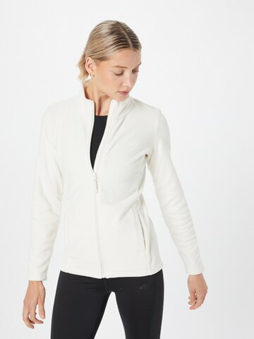 4F Athletic Fleece Jacket in Beige: front