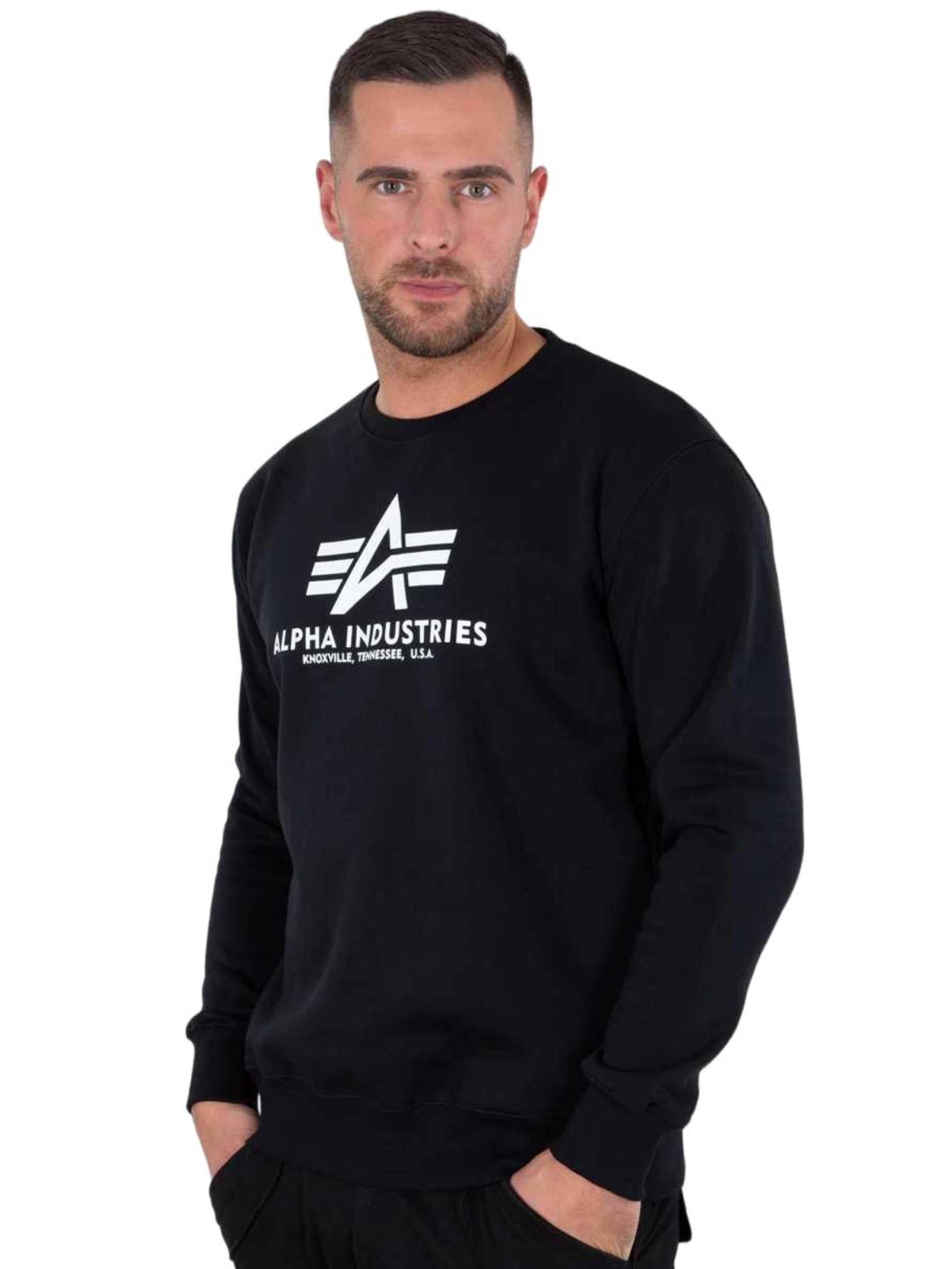 ALPHA INDUSTRIES Sweatshirt 'Basic Logo' in Black