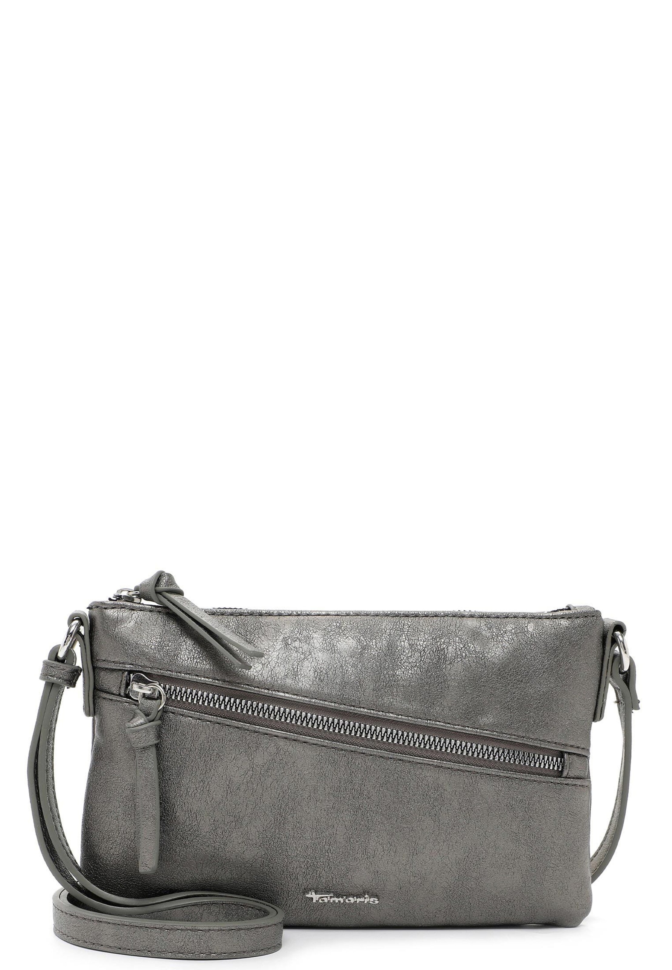 Borsa a spalla ' Alessia ' di Tamaris in argento: frontale