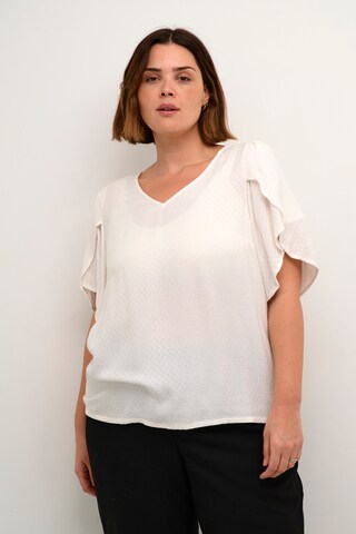 KAFFE CURVE Blouse 'Mirana' in Wit: voorkant