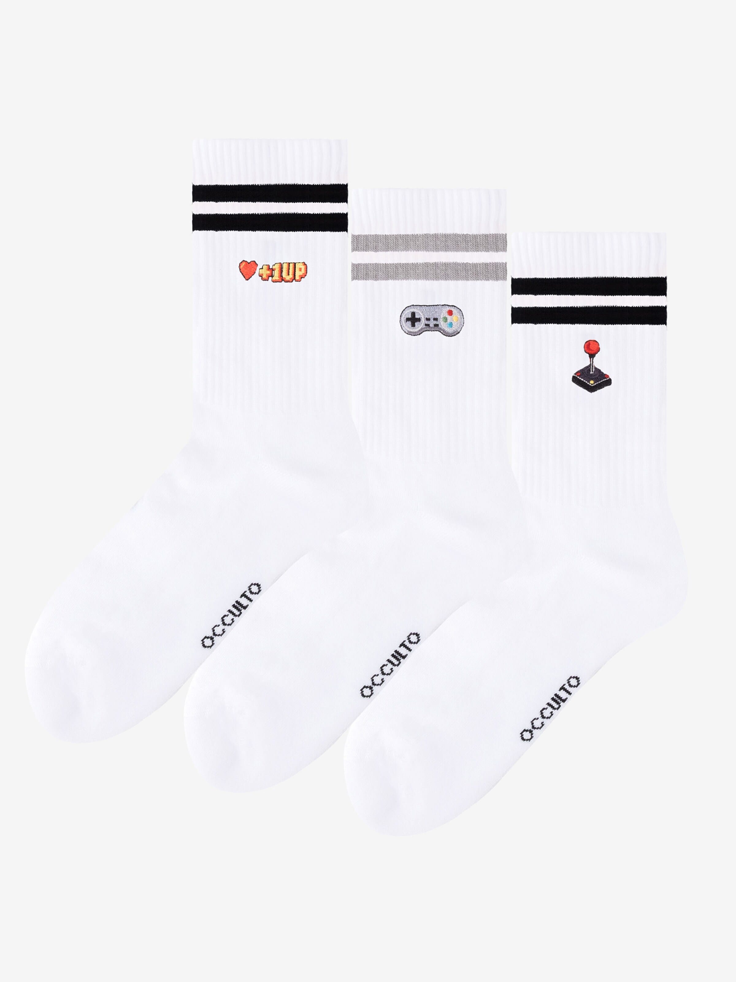 Occulto Athletic Socks 'Rio' in White: front