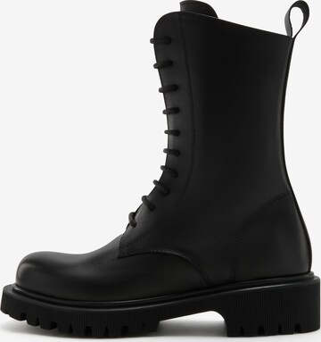 Isabel Bernard Lace-Up Boots in Black: front