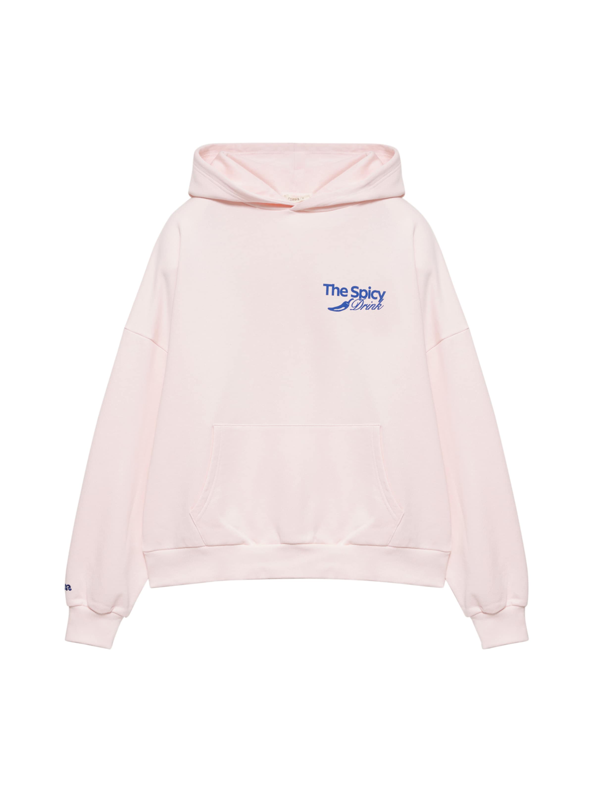 Pull&Bear Sweat-shirt 'PACIFIC DRINK' en XS en bleu outremer / rosé, Vue avec produit