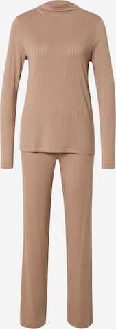 SCHIESSER - Pijama en marrón: frente