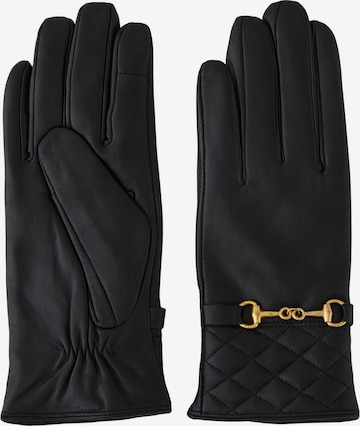 PIECES Full Finger Gloves 'NOFIA' in Black: front