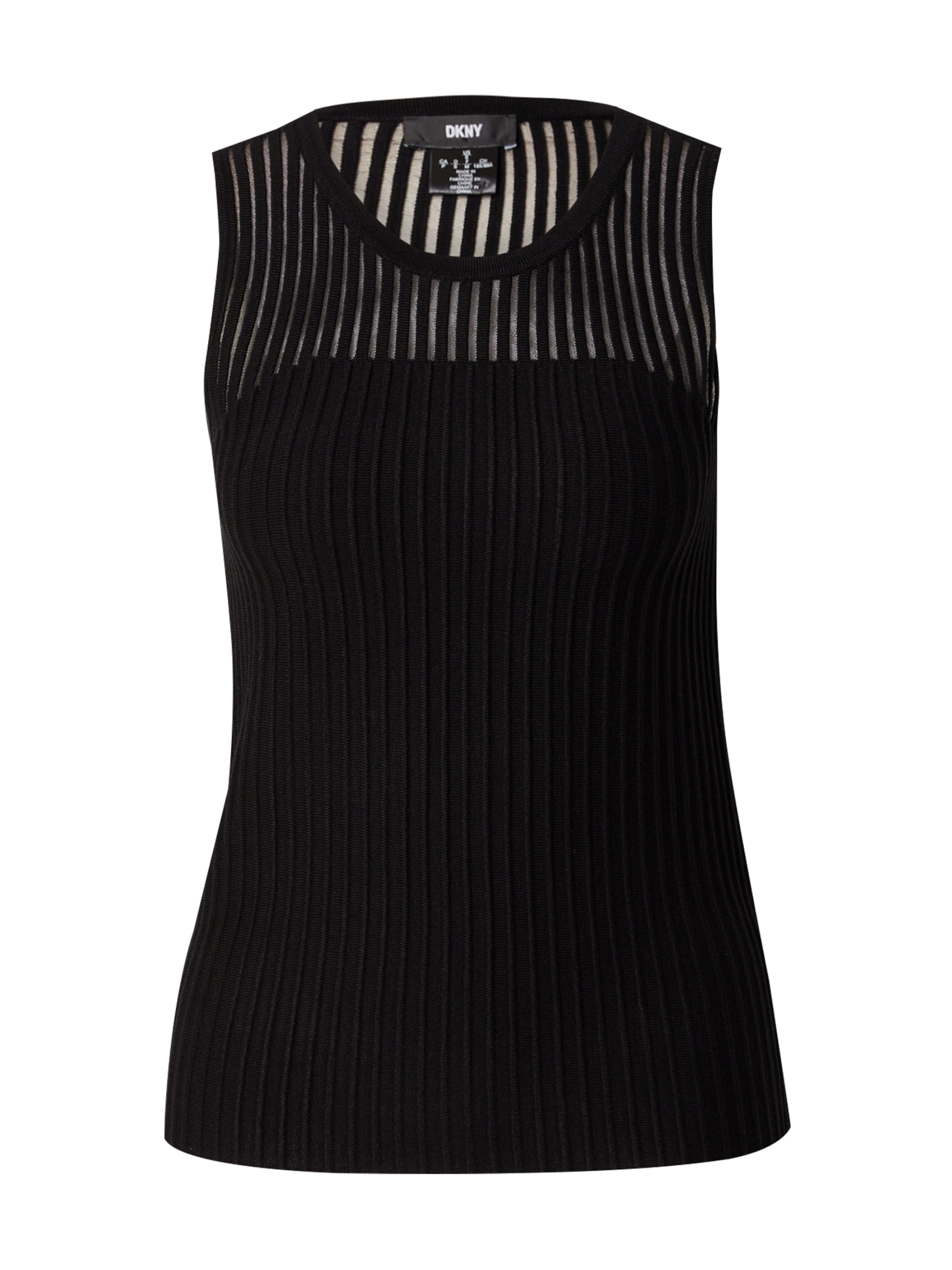 DKNY Плетен топ в черно: отпред