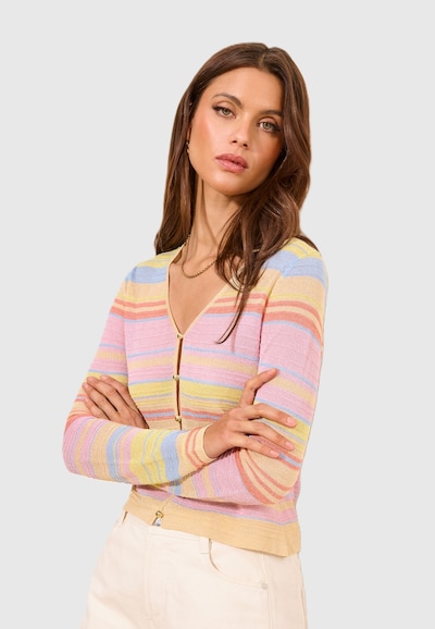 Lipsy Knit cardigan in XXS in Light blue / Yellow / Lobster / Rose, Item view