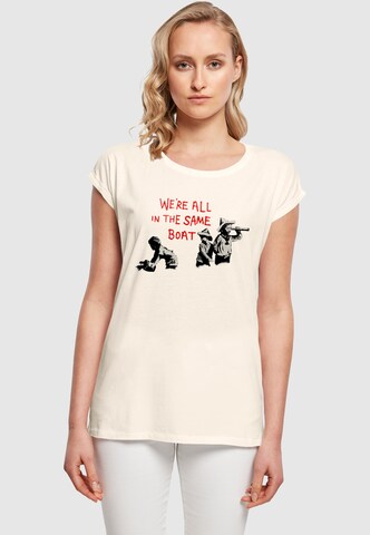 Merchcode T-Shirt 'Brandalised - In The Same Boat' in Beige: Vorderseite