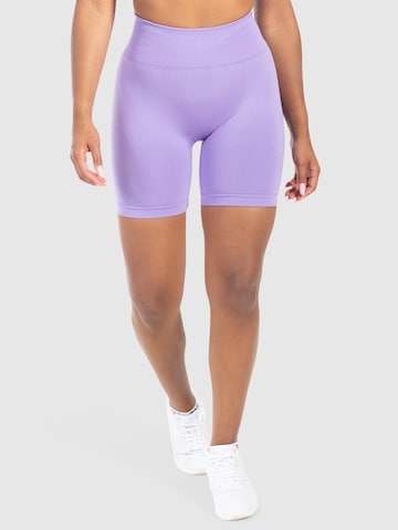 Coupe slim Pantalon de sport Smilodox en violet : devant