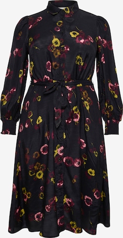 KAFFE CURVE Платье-рубашка 'Nanni' в Черный: спереди