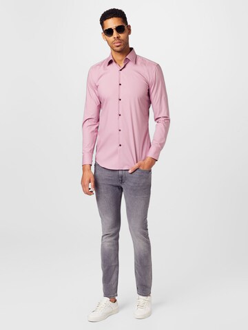 BOSS Slim fit Button Up Shirt 'H-Hank' in Pink