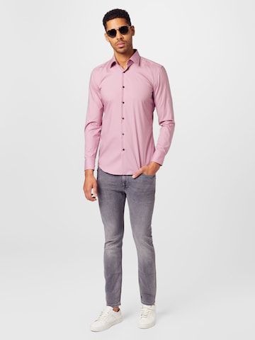 Coupe slim Chemise 'H-Hank' BOSS Black en rose