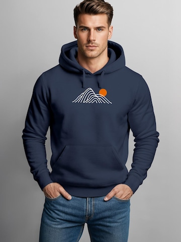 Neverless Sweatshirt 'Lineart Berge' in Blau