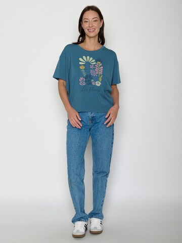 GREENBOMB Shirt 'Les Fleurs' in Blue