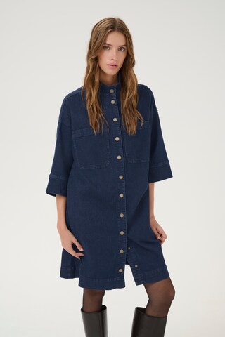 My Essential Wardrobe Shirt dress in Blue: front