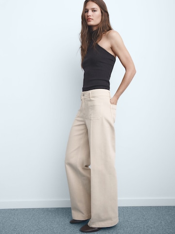 Wide leg Jeans 'JESSIE' de la MANGO pe bej