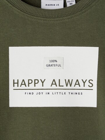 NAME IT Sweatshirt 'Happy Always' in Green