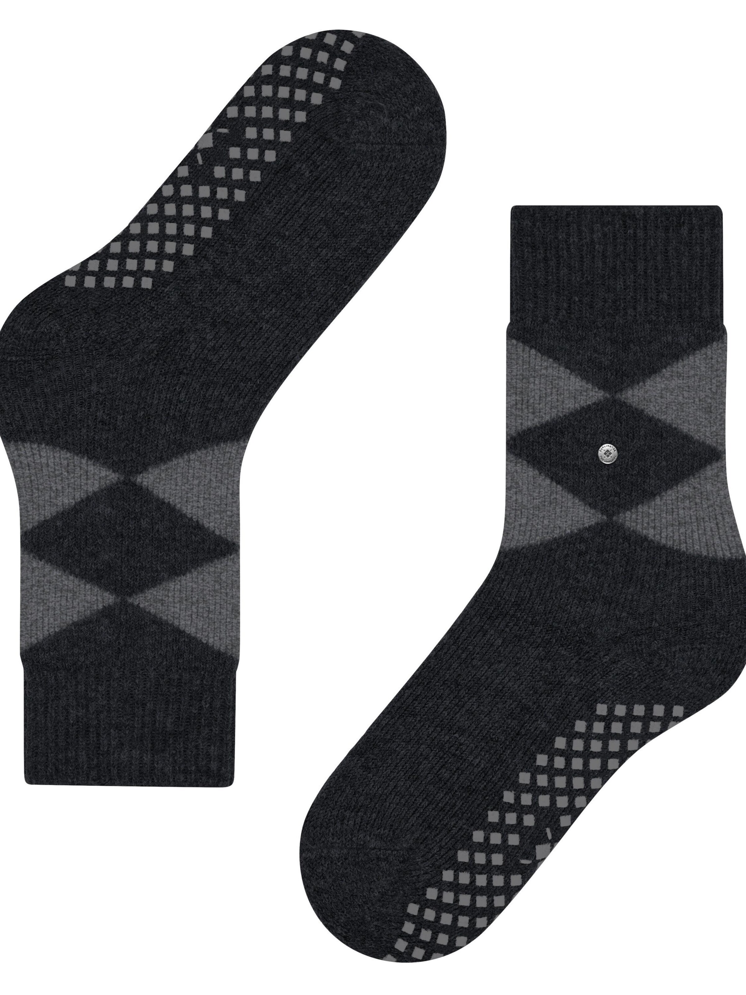 BURLINGTON Socken 'Cosy Argyle'‌‌‌‌ in Schwarz