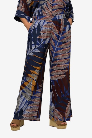 Ulla Popken Wide leg Broek in Blauw: voorkant