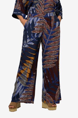 Ulla Popken Wide leg Broek in Blauw: voorkant