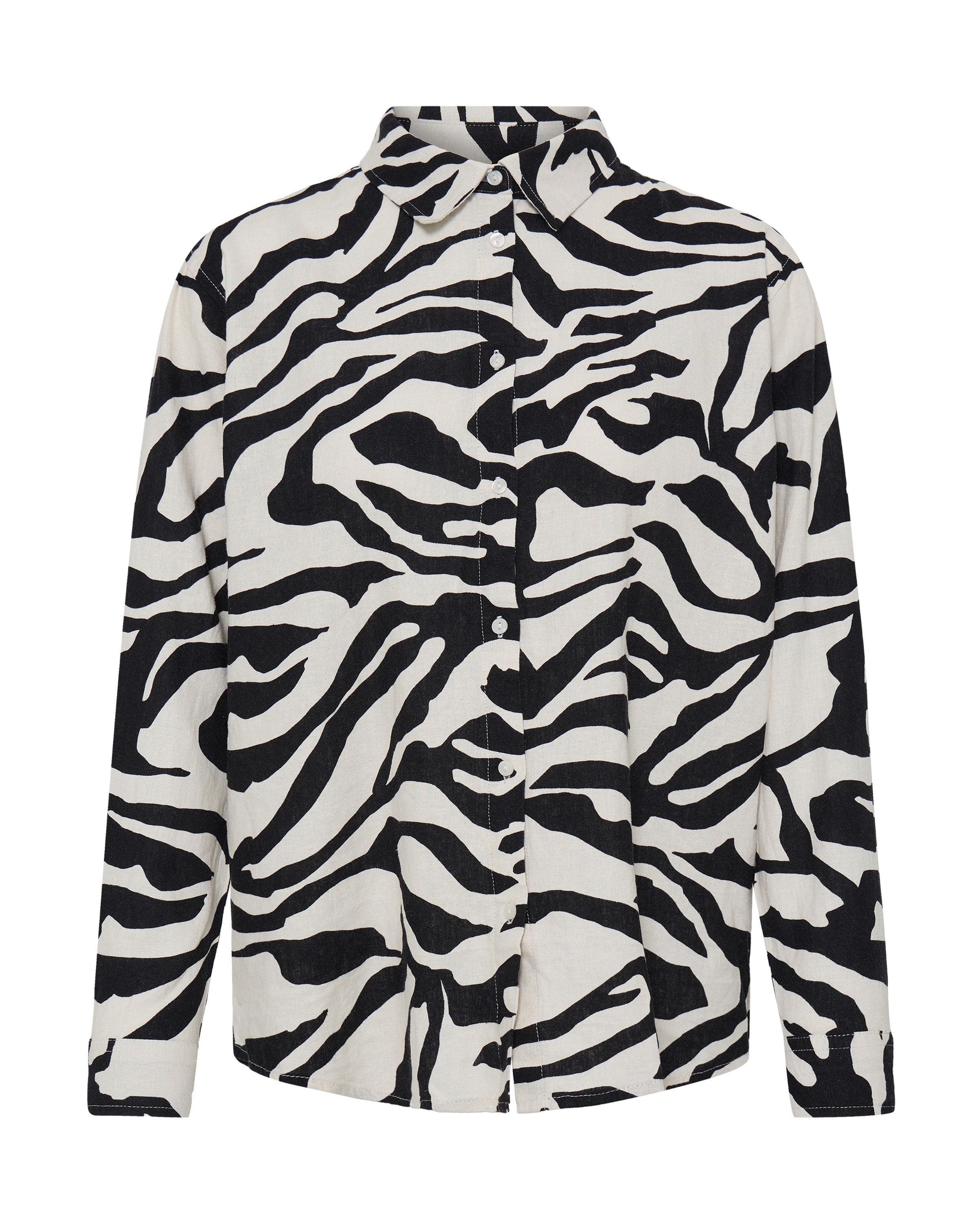 ICHI Blusa 'LINNO' em XS em ecru / preto, Vista do artigo