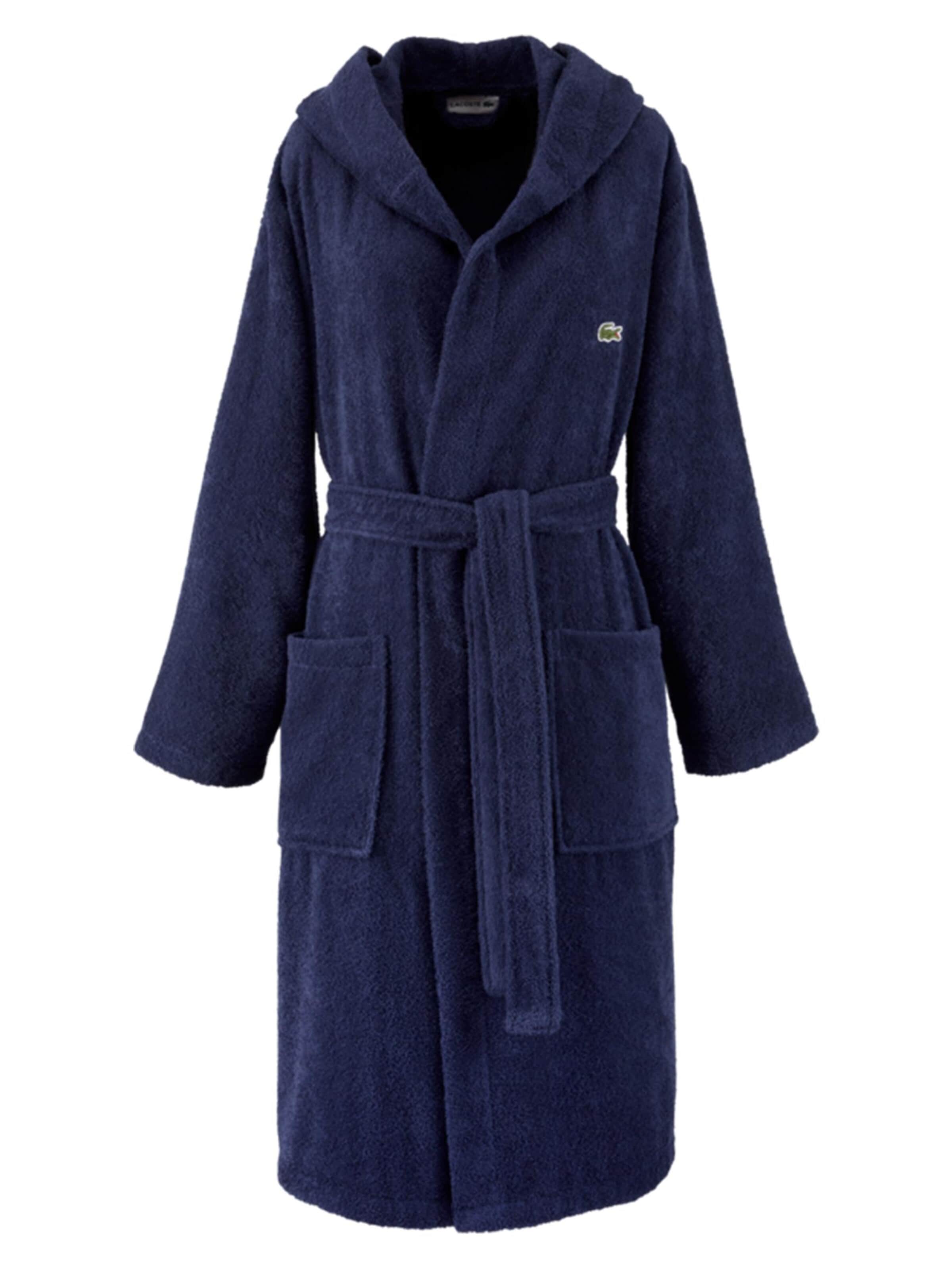 LACOSTE Long Bathrobe 'LOPEN' in Blue: front