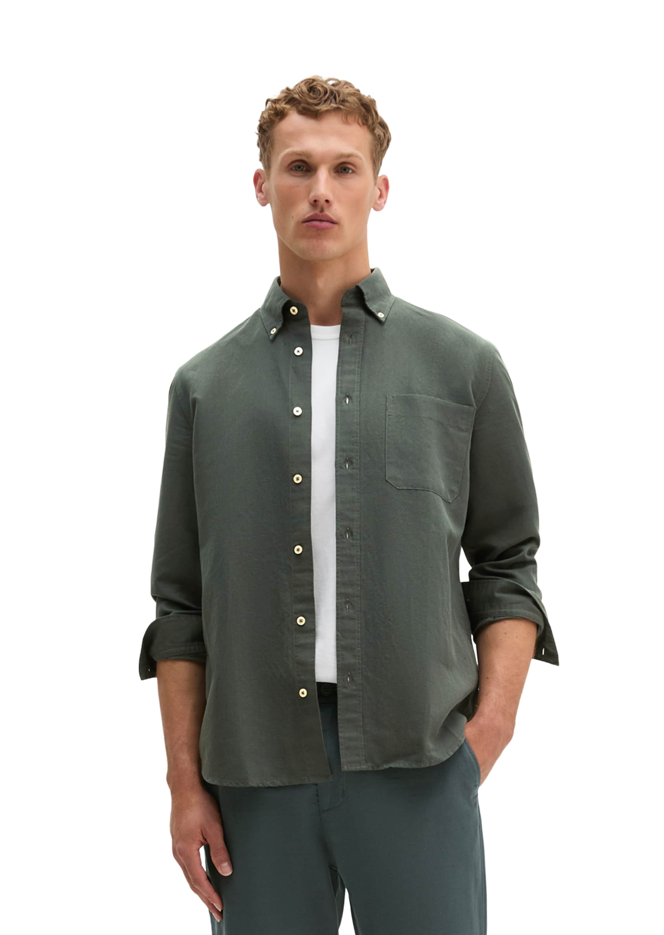 Marc O'Polo Regular Fit Hemd in Grau: Vorderseite