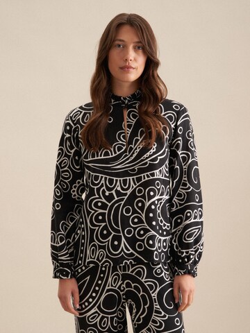 SEIDENSTICKER Blouse 'Schwarze Rose' in Zwart