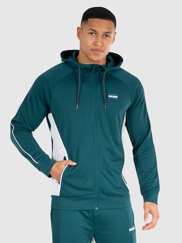 Smilodox Zip-Up Hoodie 'Suit Pro' in Green: front