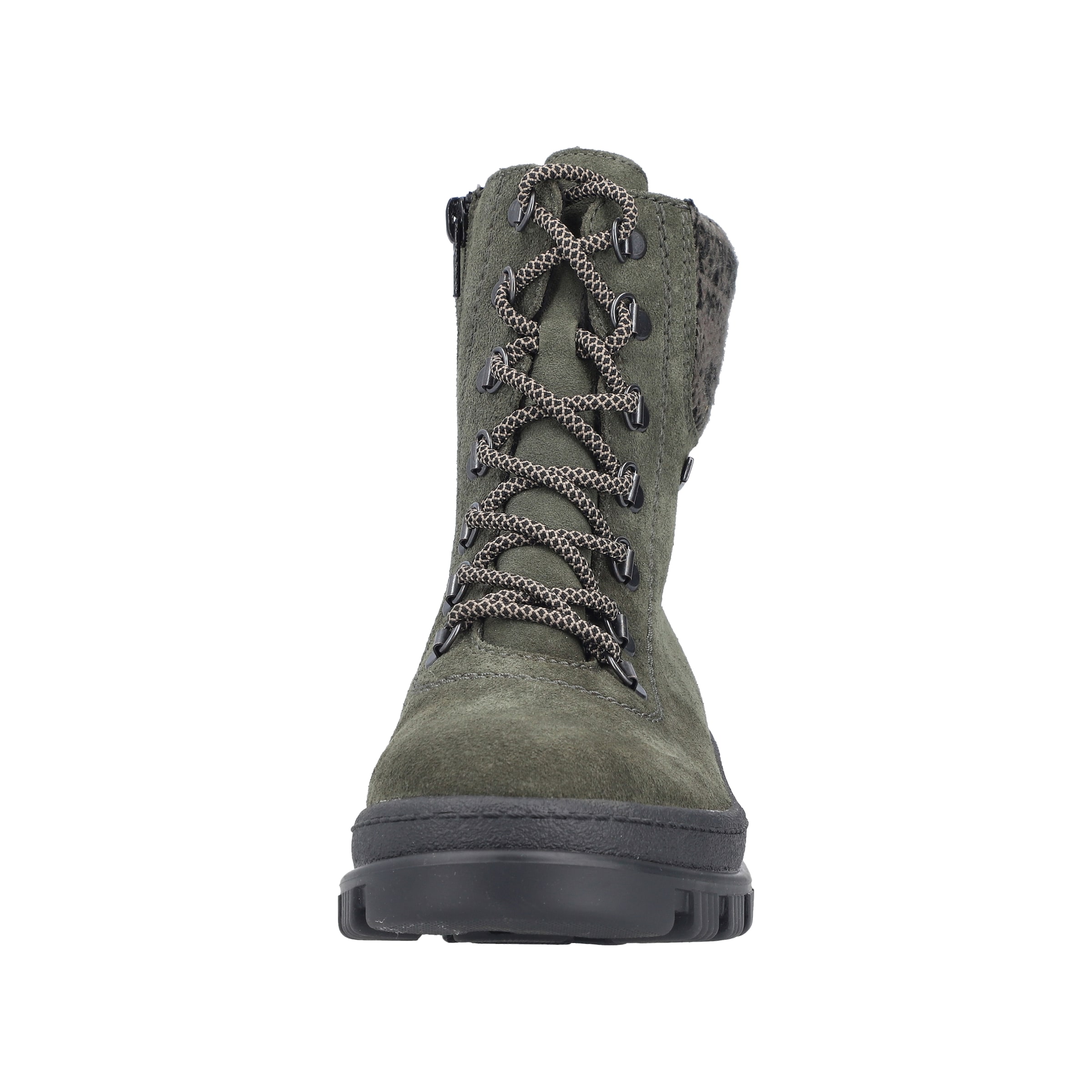 Rieker Lace-Up Ankle Boots in Green