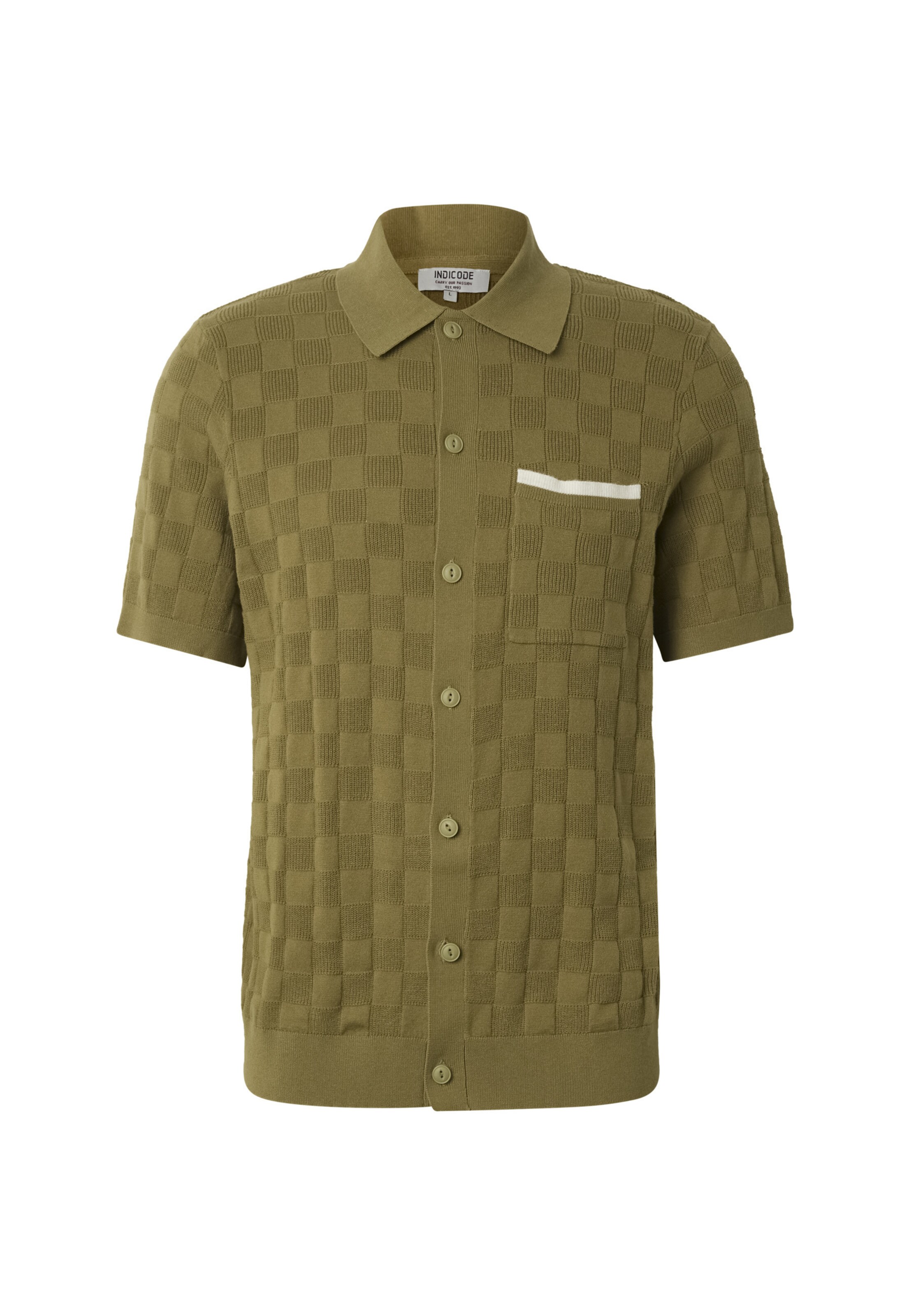 INDICODE JEANS Knit Cardigan 'Brashin' in Olive, Item view