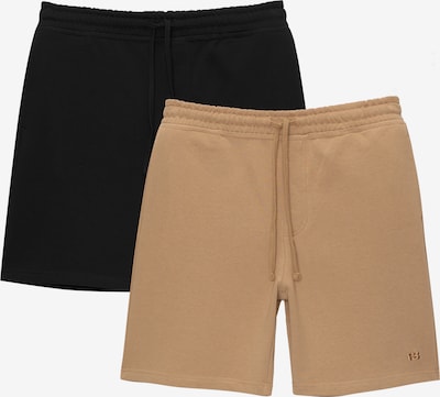 Pull&Bear Spodnie w kolorze camel / czarnym, Podgląd produktu
