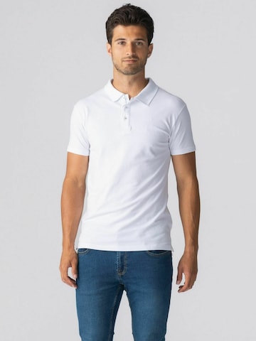 Chemise ' Muscle Polo ' TEESHOPPEN en blanc : devant