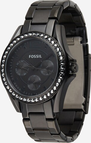 FOSSIL Analog Watch 'Riley' in Black: front