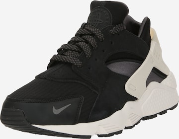 melns Nike Sportswear Zemie brīvā laika apavi 'AIR HUARACHE': no priekšpuses