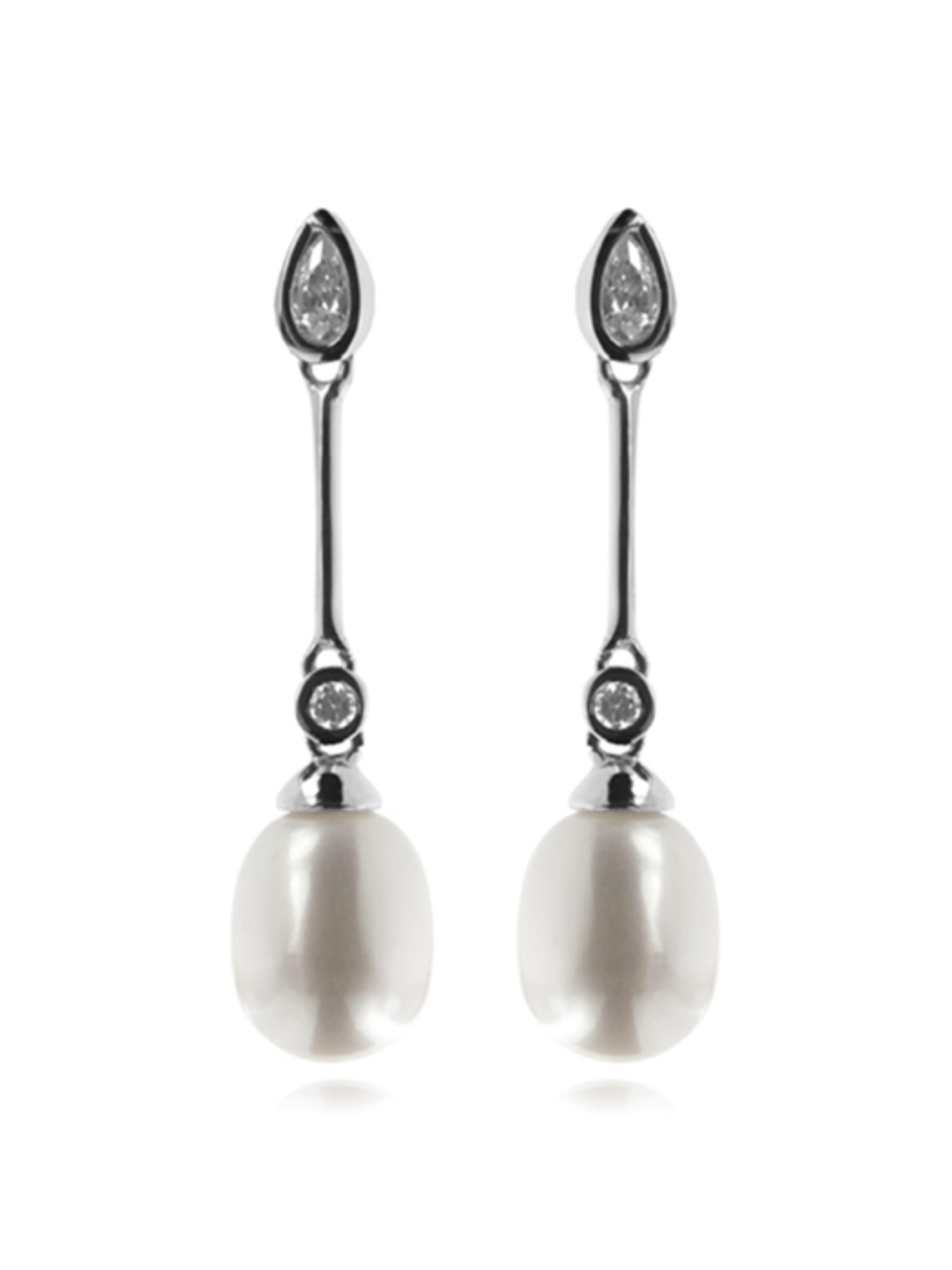 Orecchini 'Racoon' di Luxenter in bianco: frontale