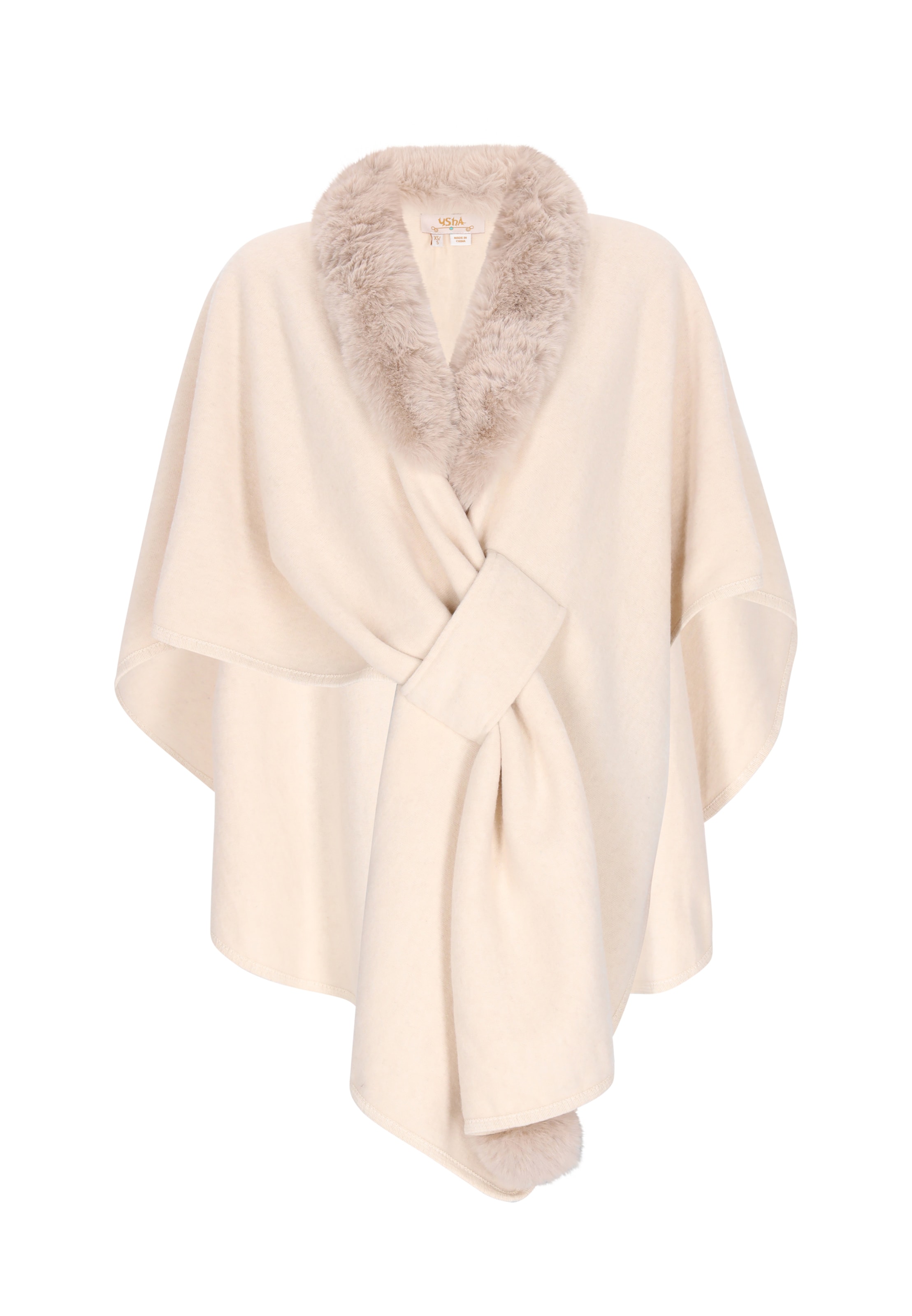 usha FESTIVAL Poncho in beige / wollweiß, Produktansicht