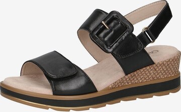 CAPRICE Strap Sandals in Black: front