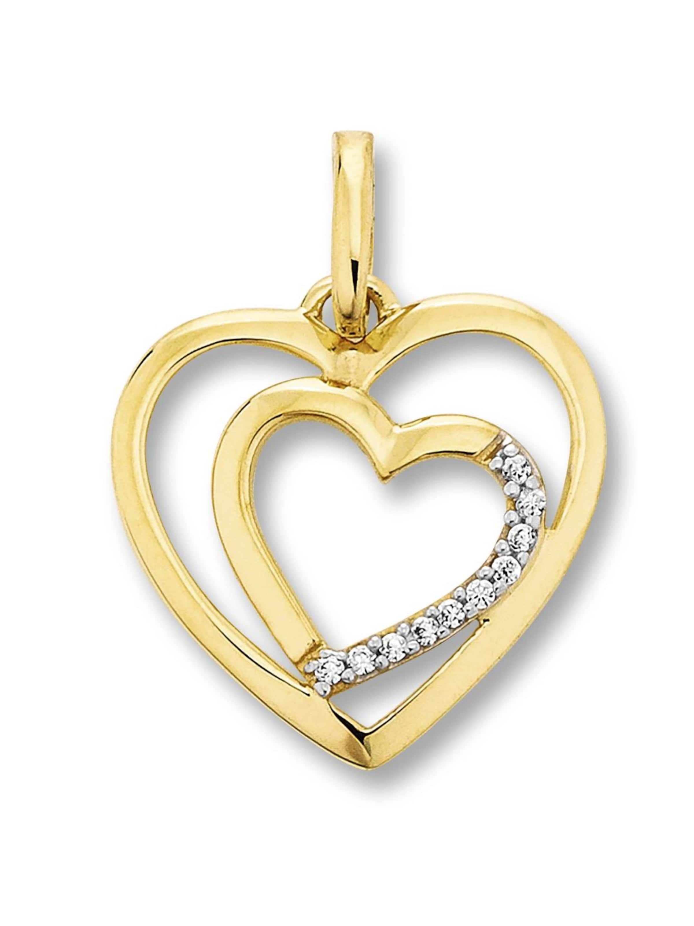 ONE ELEMENT Anhänger 'Herz' in Gold: Vorderseite